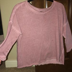 pink medium length sleeve American eagle shirt
